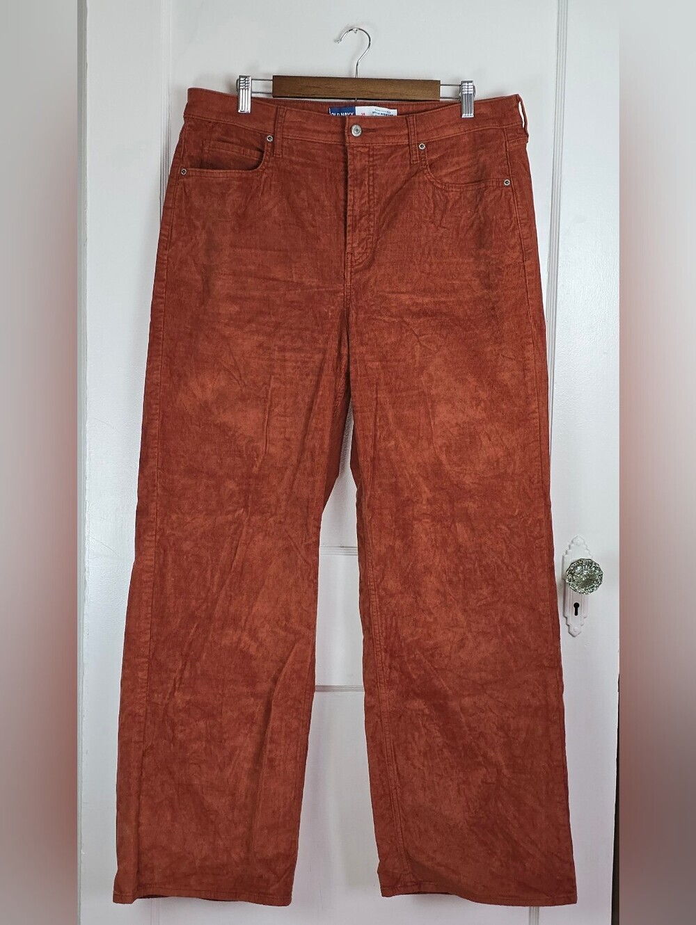 Old Navy Spiced Orange Corduroy High Rise Wide Leg Pants Inseam 30" Size 14